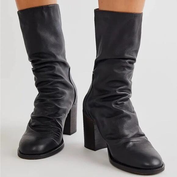 Free People Elle Black Block Heel - Picture 1 of 7